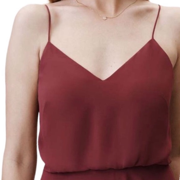 New BHLDN x Jenny Yoo Inesse 8 / Med Cinnamon Rose V-Neck Circle Skirt Maxi Gown - Picture 5 of 8